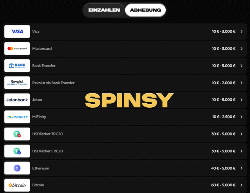 Spinsy Casino Auszahlung