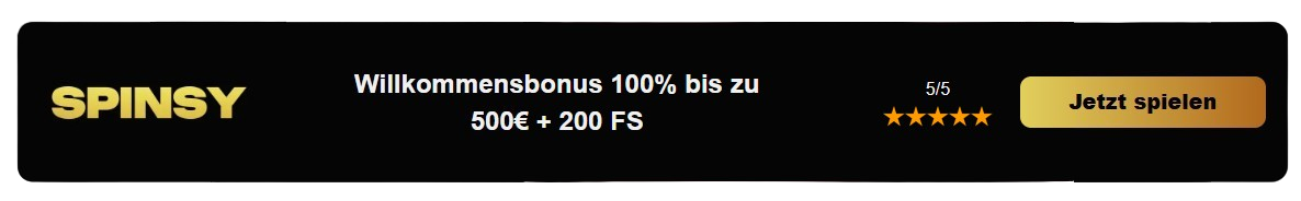 Bonus für neue Spieler bei Spinsy Online Casino