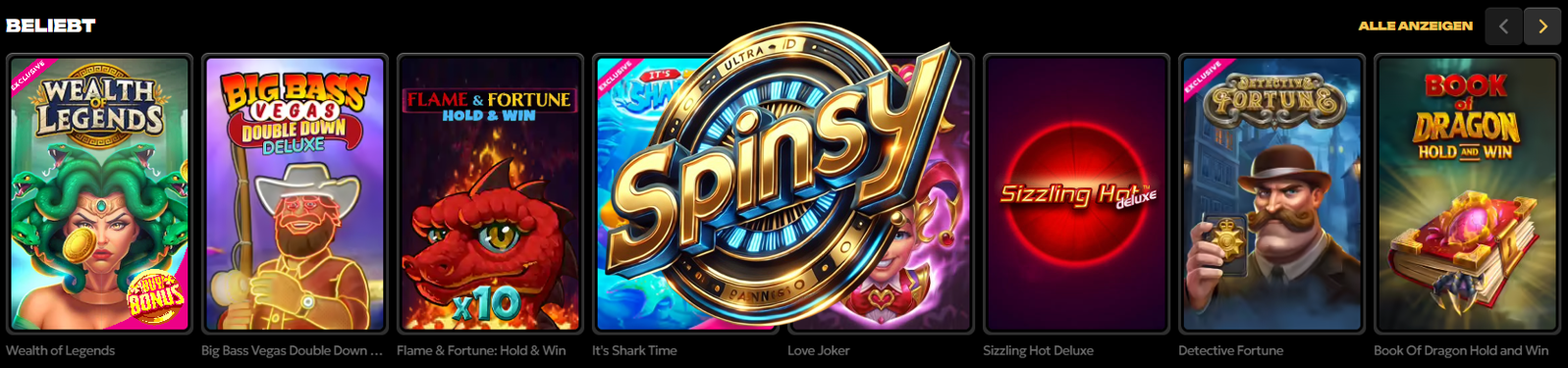 Echtgeld Spielautomaten bei Spinsy